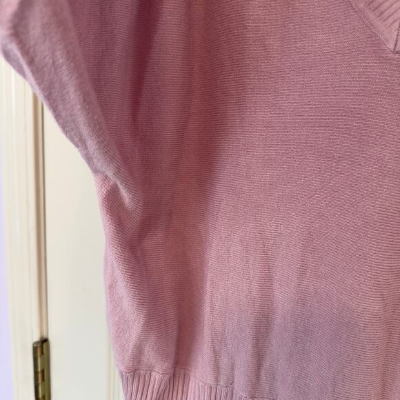 Wet Seal Y2K Pink V-Neck Long-Sleeve Fitted Layering Top Size XL Soft Preppy - Picture 8 of 9